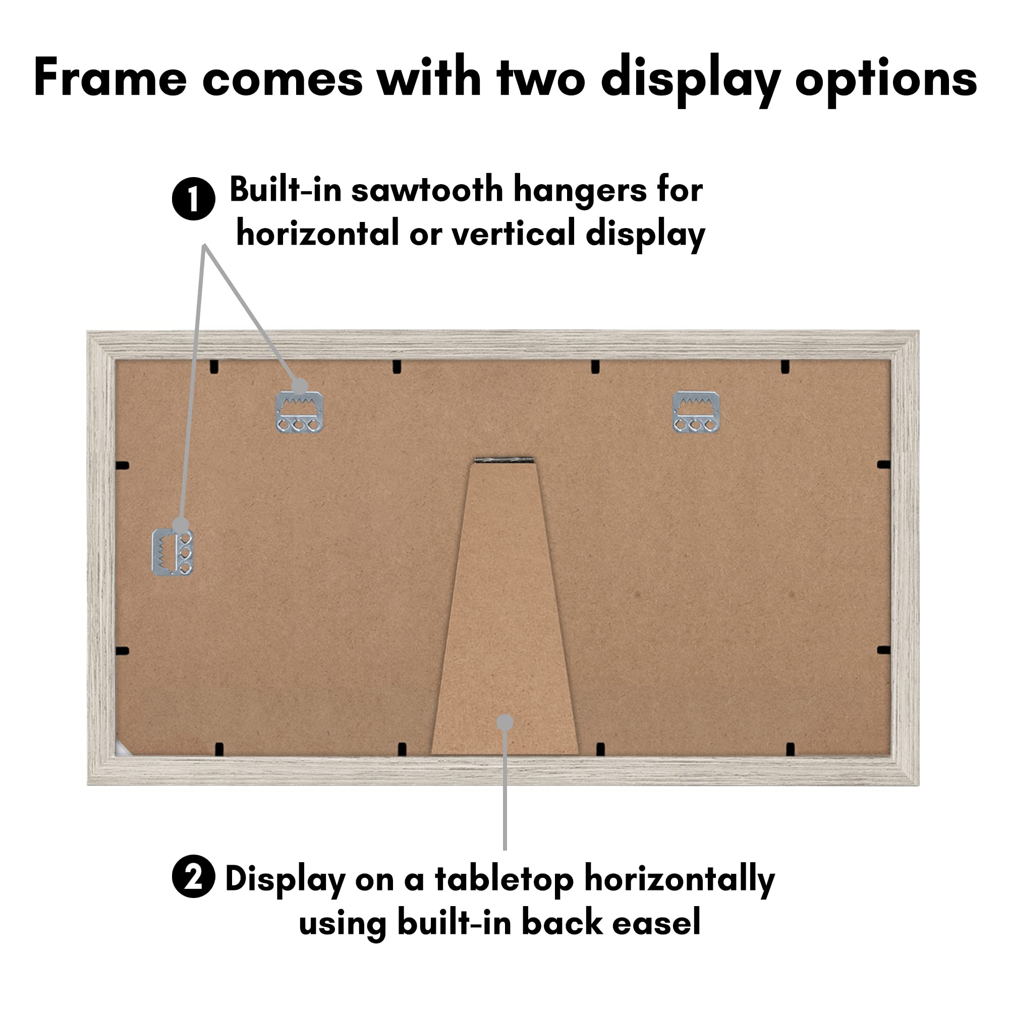Americanflat 5x7 Picture Frame Collage with Shatter-Resistant Glass - Fits Three 5x7 Photos or Use as One 8x16 Frame - Signature